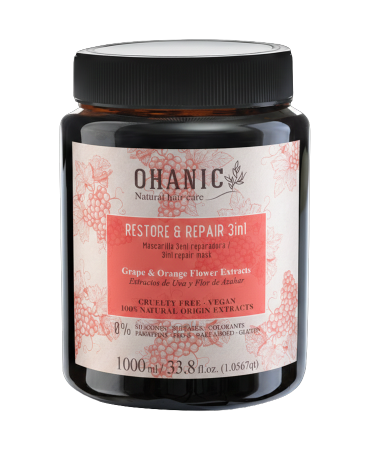 Levně Ohanic Restore & Repair Mask 3in1 1000ml - Obnovující a regenerační maska na vlasy